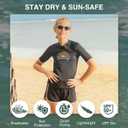 Kanu Surf Girls' Karlie Rash Guard UPF 50+ Sun Protection Short Sleeve Swim Shirt (8, Cori Black)