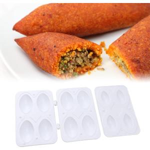 2Pcs Meatball Mould,Manual Meatloaf Mould Processor Maker DIY Press Filling Cooking Making Tool 4 Grid
