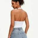 Avidlove Women's Sexy Halter Bodysuit Going Out Backless Tank Top Sleeveless Thong Body Suits Summer Outfits, Small