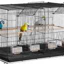 VEVOR 30-inch Flight Bird Cage, Stackable Divided Small Parakeet Cage for Parrots Canaries Cockatiels Lovebirds Finches Budgies Conures Macaws Pet Travel Birdcage with Handle and Perches