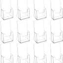 MaxGear Acrylic Brochure Holder, 4 Inch Countertop Display Holder, 12 Pack