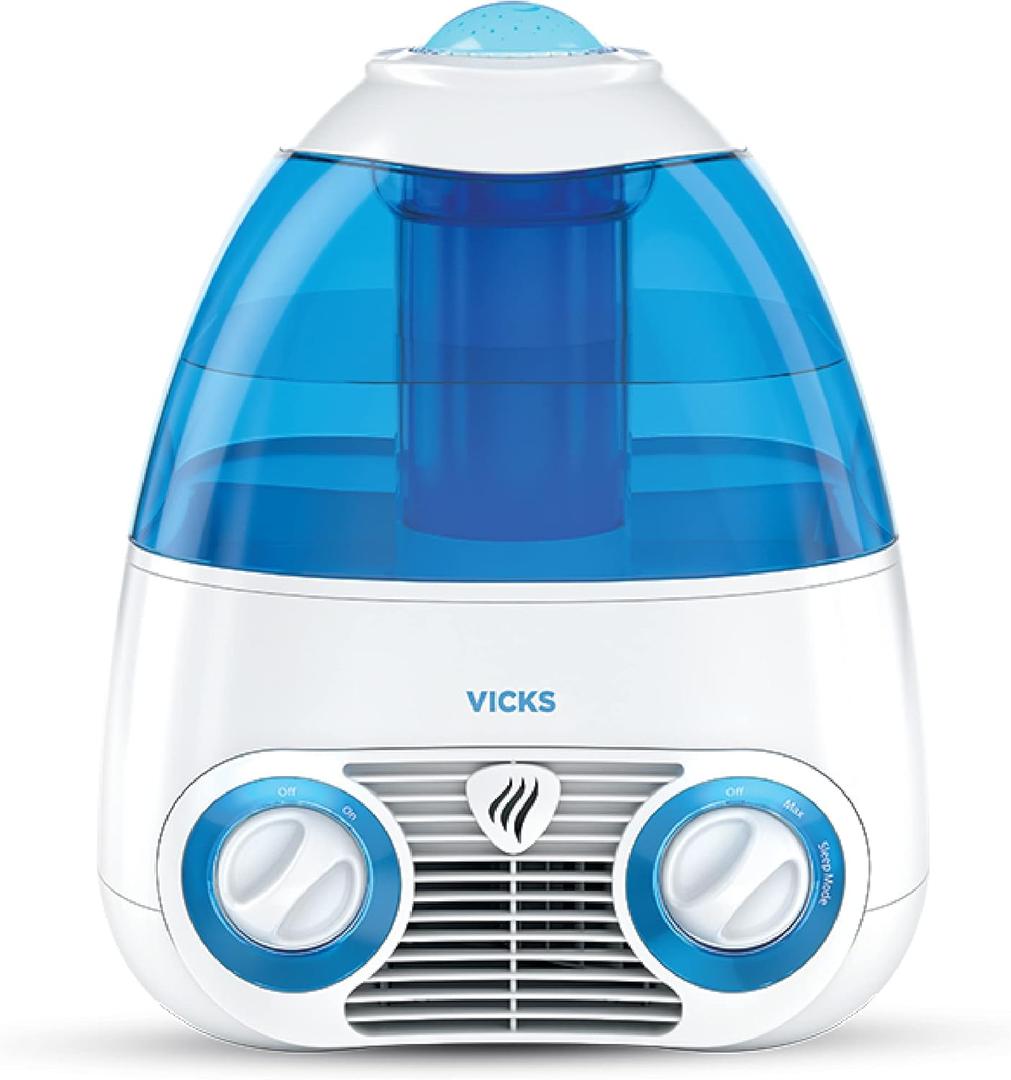 Vicks Starry Night Filtered Cool Mist Humidifier, Medium to Large Rooms, 1 Gallon Tank  Cool Mist Humidifier for Baby and Kids Rooms with Light Up Star Night Light Display, Works with Vicks VapoPads (Blue)