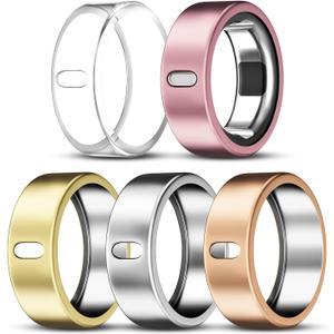 5 Pack Cover Compatible with Oura Ring Gen 4/Oura Ring Gen 3/3 Horizon, Surport Charging with Cover on, Anti-Scratch TPU Protector for Women Men (Clear+Silver+Gold+Rosegold+Pink, Size 10)