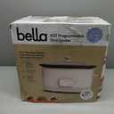 bella 6.0 Qt Programmable Slow Cooker, EverGood Ceramic Nonstick Coating, Adjustable Temperature & Cooking Times, Dishwasher Safe Stoneware Pot & Tempered Glass Lid, Tangle Free Cord Wrap, Oatmilk