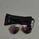 FONHCOO Aviator Sunglasses for Women Pink Mirrored Lens UV Protection Round Metal Frame Vintage Eyewear