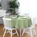 FOLINS&HOME Sage Green Round Tablecloth - 60 Inch Light Green Waterproof 210 GSM Wrinkle Free Polyester Circle Table Cloth, Spillproof Washable Wipeable Circular Table Cover for Party, Wedding, Dining