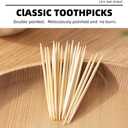 HOPELF 2400 Count Bamboo Toothpicks Skewers For Appetizer,Olive,Barbecue,Fruit,Cocktail,Teeth Cleaning,Double-Points Wooden Toothpick.