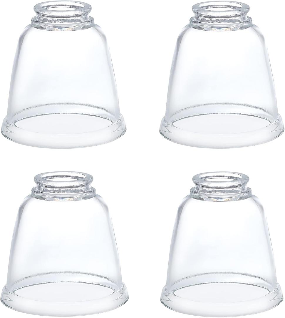 Aspen Creative 23127-4 Contemporary Clear Ceiling Fan Replacement Glass Shade, 2-1/8" Fitter, 4-5/8" Diameter x 4-1/2" Height, Clear, 4 Pack