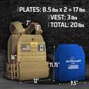 Amstaff Tactical Weighted Vest - Adjustable Weight Vests - Versatile Wearable Vest for Fitness Workouts, Strength and Endurance Training, Running, 20 lb