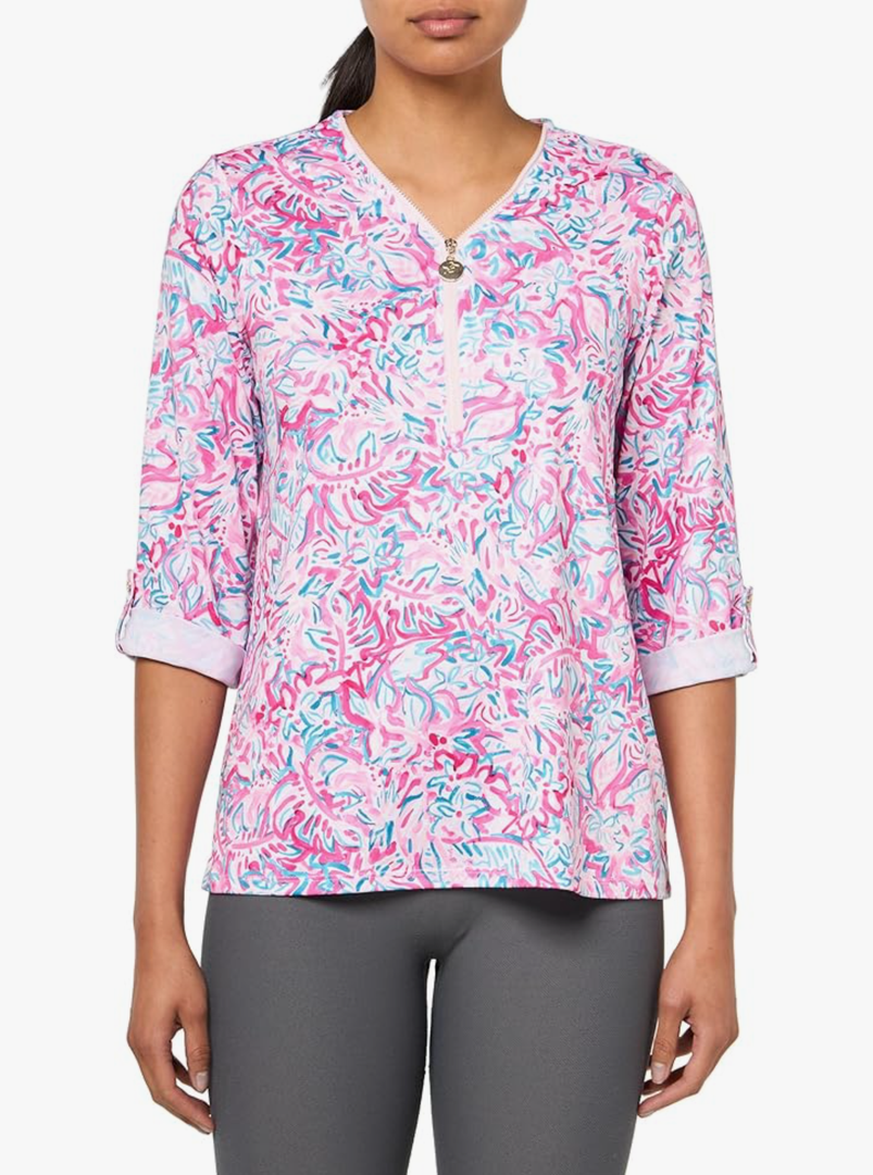 Stella Parker Women's Blouse – Flowy Lightweight Top for Casual, Work, Travel, Or Resort Wear Size L