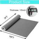 3'x16'5'' Drainage Floor Mat Non Slip Commercial Kitchen Mats Pool Mat Bathroom Floor Mat 1/5'' Thick PVC Mesh Hollow Mat for Wet Area Swimming Pool Bathroom Washroom (Grey, 3'x16'5'')