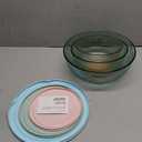 Pyrex Colors Tinted (3-Pack, Full Set) Sculpted Tinted Glass Mixing Bowls With Lids, Nesting Space Saving Set of Bowls For Prepping and Baking, 1.3QT, 2.3QT & 4.5Q (Yellow, Green, Blue)