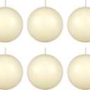 Mega Candles 6 pcs Unscented Ivory Ball Round Candles, Hand Poured Premium Wax Candle 3 Inch x 3 Inch, Home Dcor, Wedding Receptions, Occasions, Events, Festivities, Meditations, Relaxation