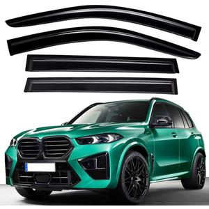 Lightronic Extra Durable Outside Mount Auto Vent Window Visor, Fits 2019-2023 BMW X5, UV Protection Rain Guard, Smoke Original Wind Deflector, No-Drill Easy Install, 4-Pcs