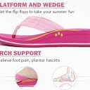 COFACE Womens Flip Flops with Comfortable Arch Support Ladies Dressy Lightweight Wedge Flip-Flops Summer Soft Yoga Mat Platform Thong Sandals for Beach, Hot Pink Size 9 (Pink)