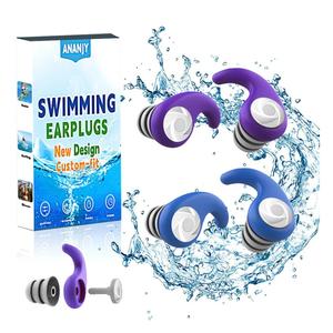 Waterproof Swimming Ear Plugs for Kids - 2 Pairs of Reusable Soft Silicone Swim Earplugs,Ear Protection for Children (4-12 Years Old) - Ideal for Surfing, Diving, Pool, Showering, and Water Sports