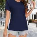 MAGCOMSEN Women's Short Sleeve T Shirt (Blue, M)
