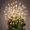 Twinkling Starburst Christmas Tree Star Topper Fairy Light 20 of 120 LED Lights Twinkle with Hook Hanging for Home Xmas Party Christmas Tree DIY Decor for Garden Yard Patio Path White