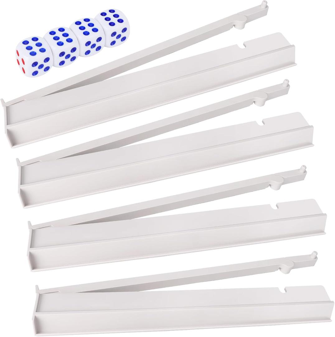 Non-Slip Mahjong Racks with Pushers,19" Tile Holders for Mahjong Game, 430 x 85 x 30 mm / 480 x 85 x 30 mm