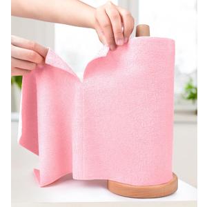 KitchLife Microfiber Cleaning Cloth Roll - Tear-Away Reusable Microfiber Paper Towels, Lint-Free, Washable, 20 Sheets for Kitchen, Car, Dishes, and Sensitive Surfaces (Pink) (9.8 x 9.8 Inches - 1 Roll)