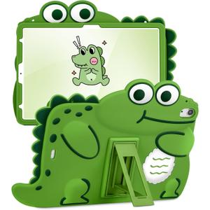 for iPad Air 11 Inch M2 2024/M3 2025/Air 5th/4th Generation Case - Pro 11 Inch Boys Girls Cute Cartoon Dinosaur Silicone Tablet Cover with Stand for iPad Air 10.9/Air5/Air4