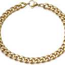 Amazon Essentials Men's Cuban Chain Link Bracelet (Gold)