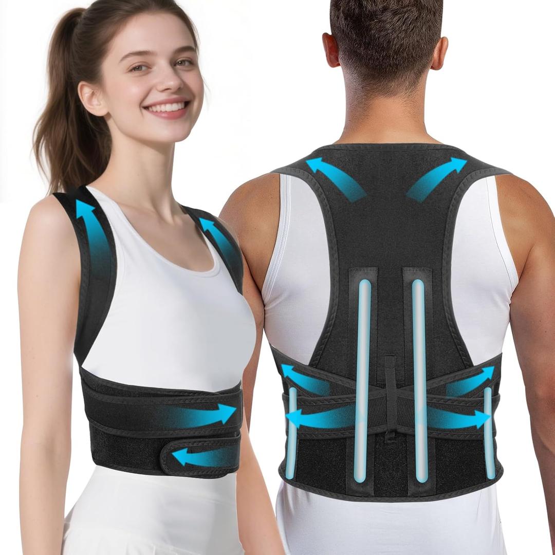 Back Brace Posture Corrector For Men and Women - Bionic System Posture Correctors, Adjustable Full Brace, Shoulder Back Straightener, Neck, Upper And Lower Pain Relief (Medium)