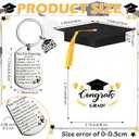 Quelay 24 Sets Graduation Keychain Gift for Teens Inspirational Keychain Graduation Christian Keyring with Doctoral Hat Gift Box for Boys Girls Class of 2026 Grad