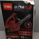 Toro 51621 UltraPlus Leaf Blower Vacuum, Variable-Speed (up to 250 mph) with Metal Impeller, 12 amp,Red