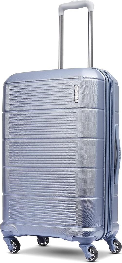 American Tourister Stratum 2.0 Expandable Hardside Luggage with Spinner Wheels, 24" SPINNER, Slate Blue (24-Inch Checked-Medium)