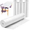 Tudomro 6 Rolls Disposable Non Woven Bed Sheets Massage Table Paper Covers Non Woven Fabric Massage Sheets Waterproof Spa Breathable Bed Cover for Beauty Salon (White)