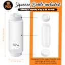 Singhoow 8 Pcs 32 oz Condiment Squeeze Bottles Restaurant Plastic Sauces Squeeze Ketchup Dispenser Inverted Refillable Large Clear Dressing Bottles for Restaurant Kitchen Catering