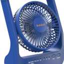 Portable Desk Fan 20000mAh Battery Operated Rechargeable, 200H Long Lasting with Timer, 3 Speeds, 360 Rotation, Portable fan with USB charging port for Home, Outdoor, Hurricane, Emergency (Blue)