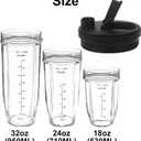 3 Pcs Replacement Parts Lids for Ninja Blender - Sip Seal Spout Lids for Ninja 18oz 24oz 32oz Cups, Fit for Ninja Auto-IQ BL450 BL480 BL490 BL640 BL680 BN400 BN750 BN800, 3.35" Inner Diameter