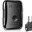 Premium Bluetooth 5.4 Transmitter, Airplane Wireless Adapter, Supports 2 AirPods/Headphones, Bluetooth Transmitter for TV, Airplane, Gym, with aptX Adaptive & Low Latency (Black)