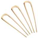 BEoffer French Hair Pin 3PCS Metal Hair Pins for Women Elegant French Twists, Buns and Updos with No Hair Damage, U-shaped French Pin Great Hold and Comfortable Keeps Hair in Place (Gold)