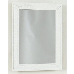 18 X 24 White Rattan Mirror