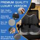 Benazcap Large Memory Foam Seat Cushion Lumbar Support Pillow for Sciatica & Tailbone Pressure Relief Coccyx Pad for Office Chair, Wheelchair, Car, Home, Office, 41*16*16cm