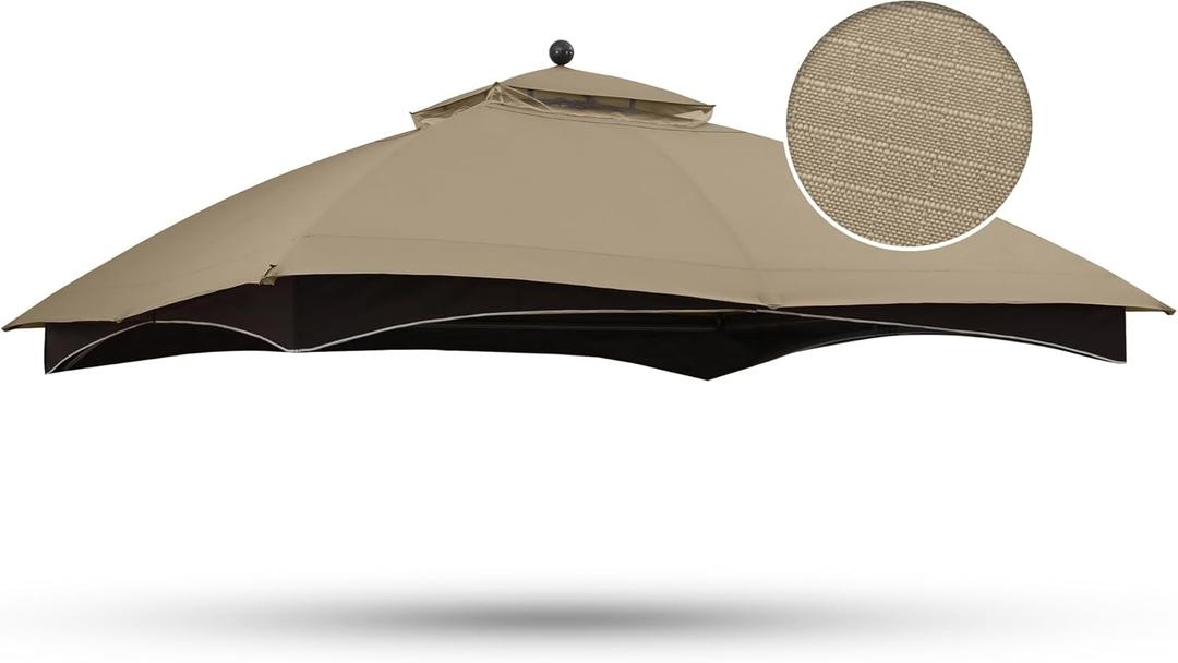 ABCCANOPY Riplock Gazebo Replacement Canopy Top for Lowe's Allen Roth #GF-12S004B-1, Khaki ABCCANOPY Riplock Gazebo Replacement Canopy Top for Lowe's Allen Roth #GF-12S004B-1, Khaki