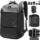 Vacuum Backpack Travel, Vacuum Compression Travel Backpack with Pump, Water Resistant & TSA Anti Theft, Ideal for Travel/Camping/Laptop (With Electric Air Pump & Black)