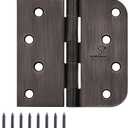 Door Hinge 4 Inch Interior Door Hinges Oil Rubbed Bronze Black 4 Inch Interior Hinges Flat Iron Hinge 4"x 4" Door Hardware 5/8" Radius - 12 Pieces