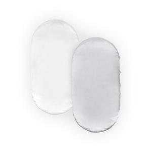 Pro Goleem Satin Bassinet Sheet 2 Pack Great for Baby Hair Soft Silk Feeling Sheet for Cradle or Bassinet PadMattress for Boys and Girls Gift for Newborn and Infant White and Gray