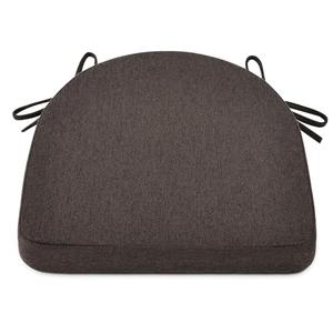 Shinnwa Dining Chair Cushions, Non-Slip Kitchen Chair Cushions with Ties and Machine Washable Cover, 17 x 16.5 x 2in, Dark Brown