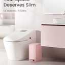 Cesun Small Bathroom Trash Can with Lid Soft Close, Step Pedal, 5 Liter / 1.3 Gallon Stainless Steel Garbage Can with Removable Inner Bucket, Waste Basket for Bathroom, Bedroom (Pink)