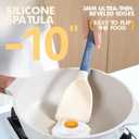 Silicone Small Spatula for Cooking Flexible Beveled Turner with Solid Inner Core and Heat Resistant Nylon Handle Ideal Spatula for Non-Stick Cookware (10 inches, Sky Blue)