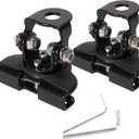 YCHOW-TECH LED Hood Mount Light Brackets, Universal LED Light Bar Mounting Brackets 304 Stainless Steel Hood Clamp Lights Mounts for Off-Road Truck SUV (Black)