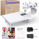Mini Sewing Machine with 42PCS Sewing Kit, Foot Pedal, Adapter (Purple)