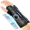 NEENCA Carpal Tunnel Wrist Brace for Night Support, Knob Adjustable Hand Brace for Tendonitis, Arthritis Pain, Sprain, Wrist Splint Support with Sleeves for Women&Men. (Black, Small, Left Hand)