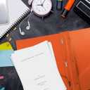 Better Office Products Orange Plastic 2 Pocket Folders with Prongs, Heavyweight, Letter Size Poly Folders, 24 Pack, with 3 Metal Prongs Fastener Clips, Orange