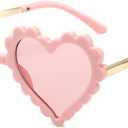 OZPYKAE Girl Heart Sunglasses,Fashion Cute Glasses UV Protection Outdoor Girl Heart Shaped Sunglasses for Toddler Party Beach